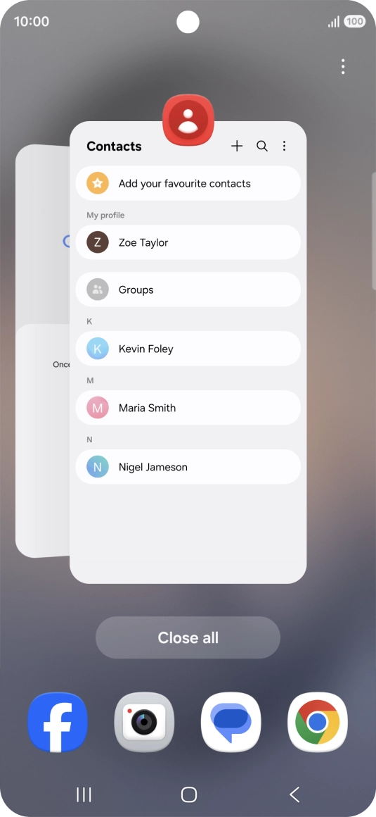 To end one running application, slide your finger upwards on the required application. To end one running application, slide your finger upwards on the required application.