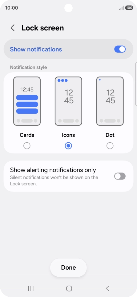 Press the required settings to turn them on or off. Press the required settings to turn them on or off.