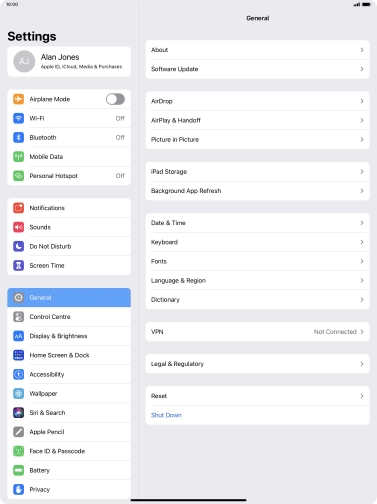 Press iPad Storage. Press iPad Storage.
