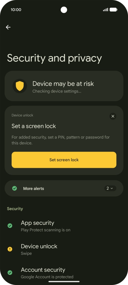 Press Device unlock. Press Device unlock.