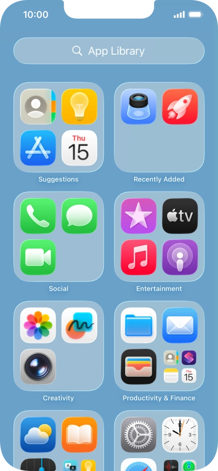 Press the required app. Press the required app.