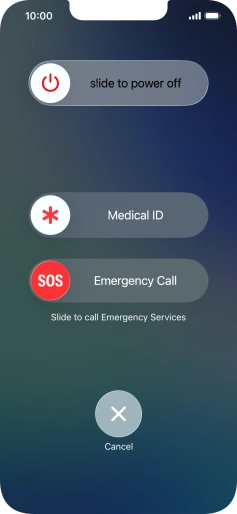 Press and drag the power off icon right. Press and drag the power off icon right.