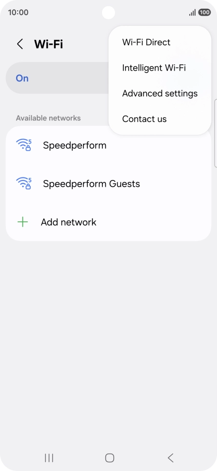 Press Intelligent Wi-Fi. Press Intelligent Wi-Fi.