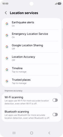 Press Location Accuracy. Press Location Accuracy.