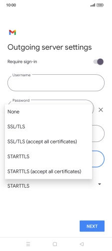 Press SSL/TLS. Press SSL/TLS.