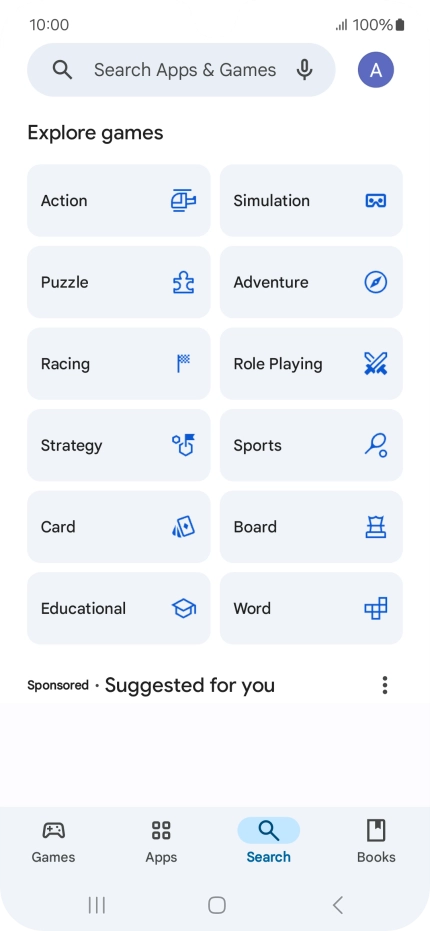 Press the search field. Press the search field.