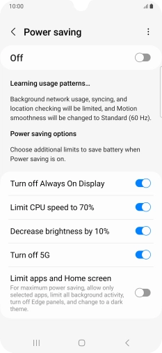 Press the indicators next to the required settings. Press the indicators next to the required settings.