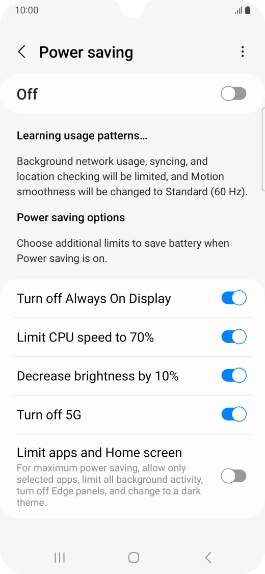 Press the indicators next to the required settings. Press the indicators next to the required settings.
