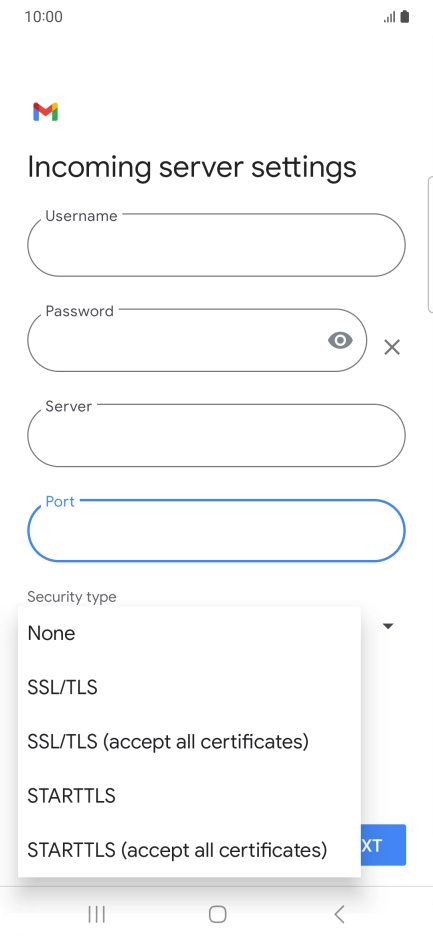 Press SSL/TLS. Press SSL/TLS.