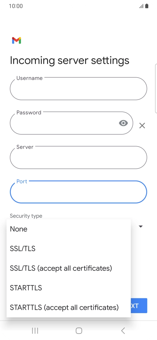 Press SSL/TLS. Press SSL/TLS.