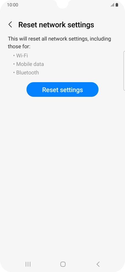 Press Reset settings. Press Reset settings.