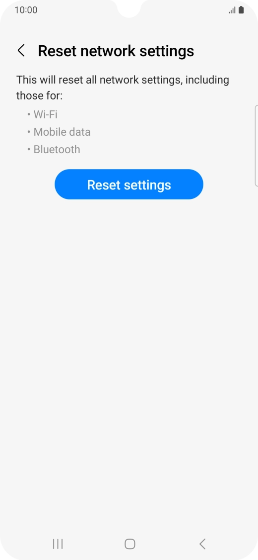 Press Reset settings. Press Reset settings.