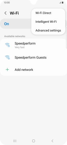 Press Intelligent Wi-Fi. Press Intelligent Wi-Fi.