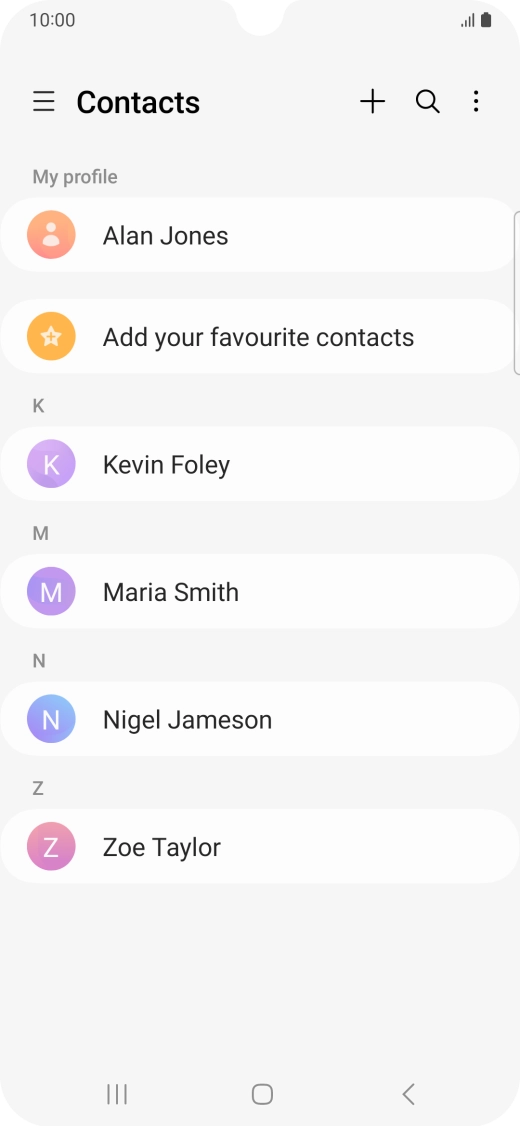 Press the new contact icon. Press the new contact icon.