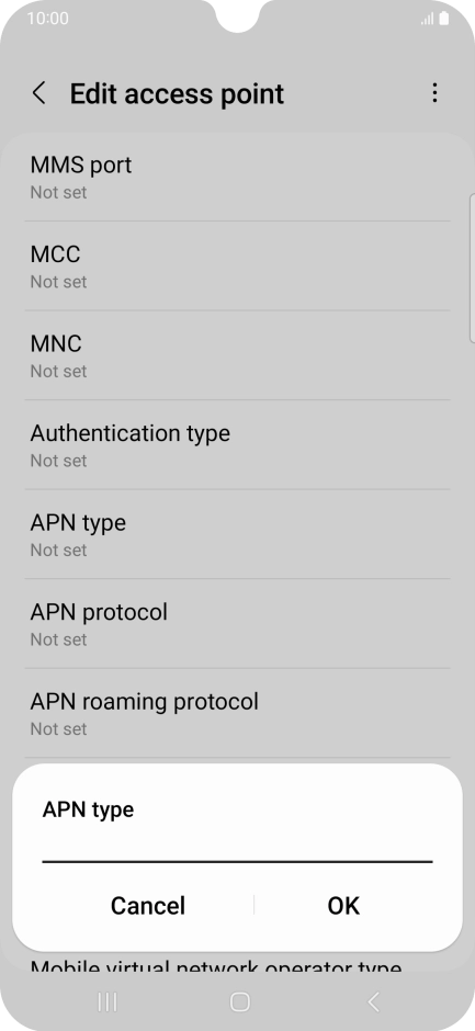 Key in mms and press OK. Key in mms and press OK.
