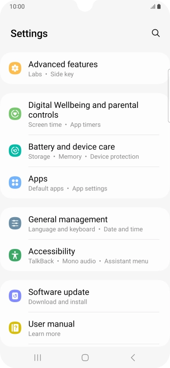 Press Battery and device care. Press Battery and device care.