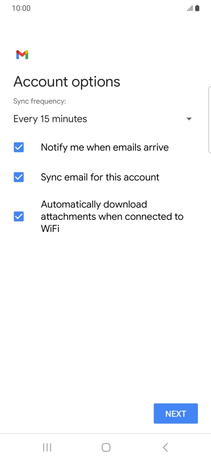 If this screen is displayed, you email account has been recognised and set up automatically. Follow the instructions on the screen to key in more information and finish setting up your phone. If this screen is displayed, you email account has been recognised and set up automatically. Follow the instructions on the screen to key in more information and finish setting up your phone.