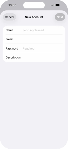 Press Name and key in the required sender name. Press Name and key in the required sender name.