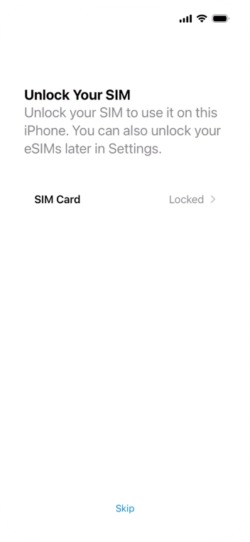 Press SIM Card. Press SIM Card.