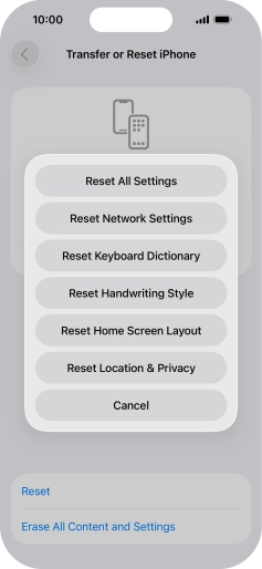 Press Reset Network Settings. Press Reset Network Settings.