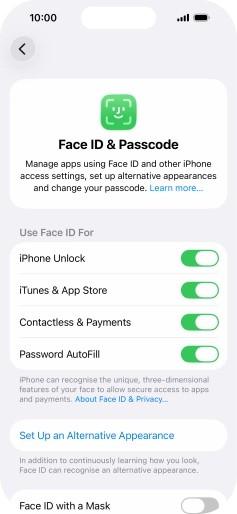 Press the indicators next to the required settings to turn them on or off. Press the indicators next to the required settings to turn them on or off.