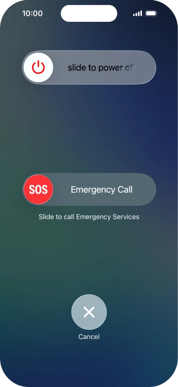 Press and drag the power off icon right. Press and drag the power off icon right.