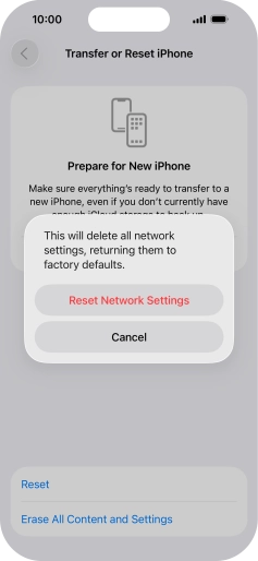 Press Reset Network Settings. Press Reset Network Settings.
