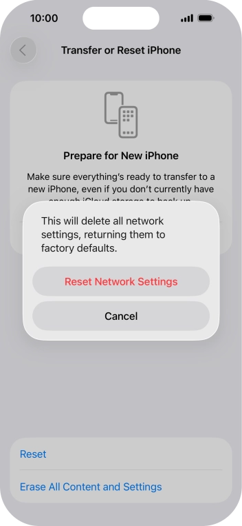 Press Reset Network Settings. Press Reset Network Settings.