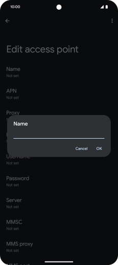 Key in EE Internet and press OK. Key in EE Internet and press OK.