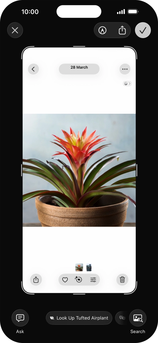 To use visual intelligence via screenshot, take a screenshot and follow the instructions on the screen to use the function. To use visual intelligence via screenshot, take a screenshot and follow the instructions on the screen to use the function.