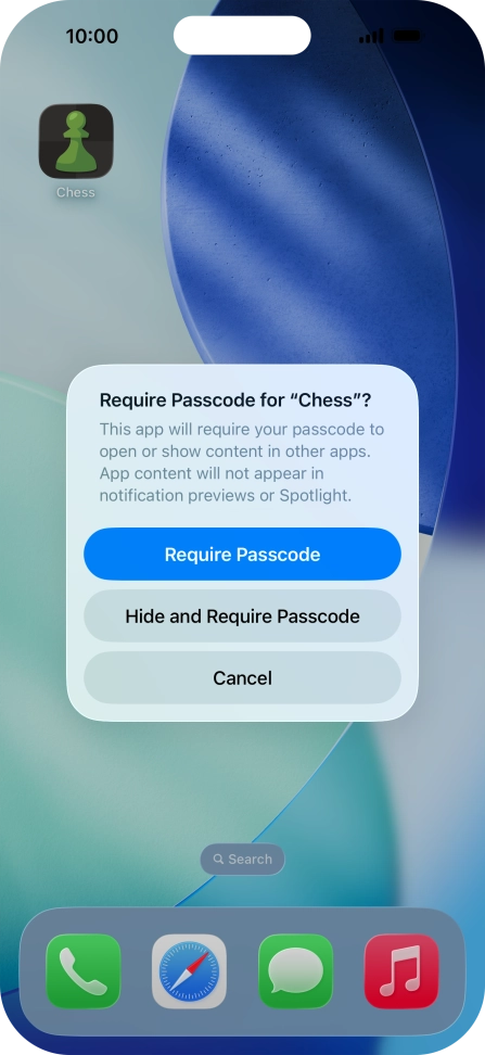 Press Require Passcode. Press Require Passcode.