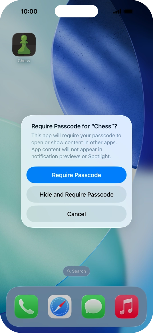 Press Require Passcode. Press Require Passcode.