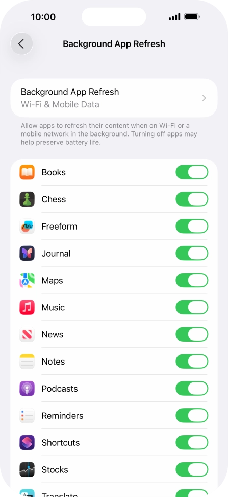Press Background App Refresh. Press Background App Refresh.