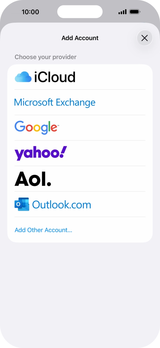 Press Add Other Account.... Press Add Other Account....