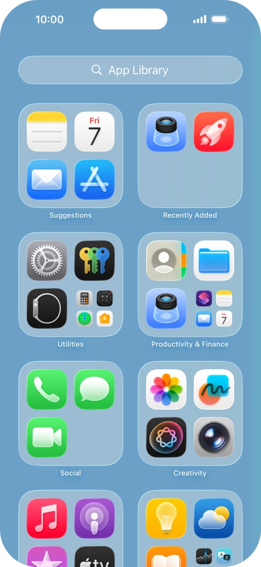 Press the required app. Press the required app.