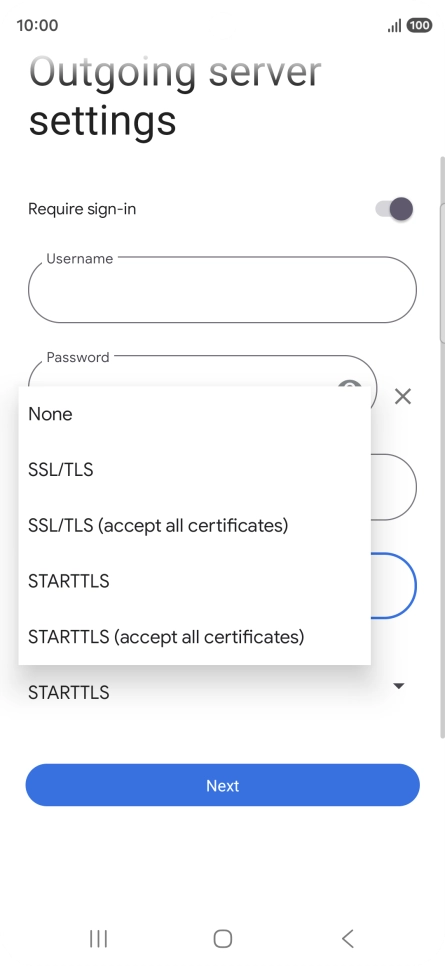 Press SSL/TLS. Press SSL/TLS.