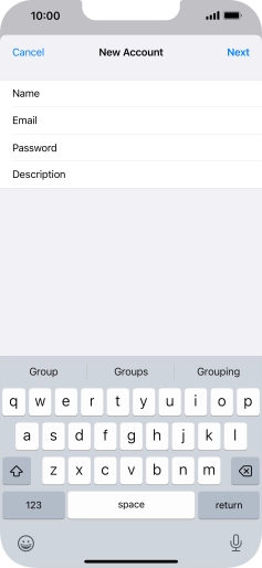 Press Description and key in the required name. Press Description and key in the required name.