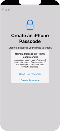 If you turn off the function, press Don't Use Passcode. If you turn off the function, press Don't Use Passcode.