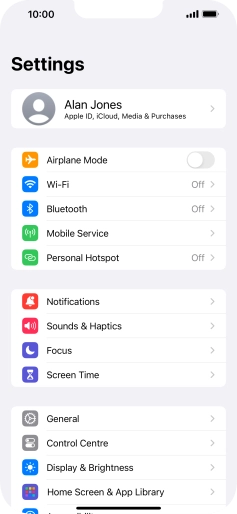 Press Personal Hotspot. Press Personal Hotspot.
