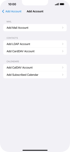 Press Add Mail Account. Press Add Mail Account.
