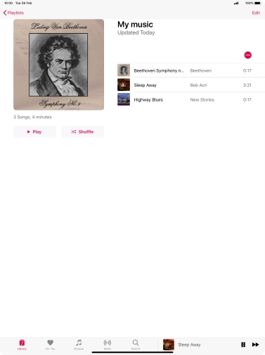 Press the song title. Press the song title.