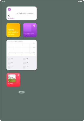 Press and hold the required widget until a pop-up menu is displayed. Press and hold the required widget until a pop-up menu is displayed.