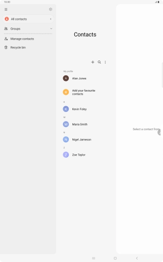 Press Manage contacts. Press Manage contacts.