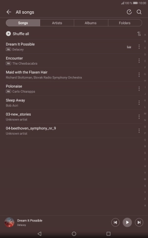 Press the required category and go to the required audio file. Press the required category and go to the required audio file.
