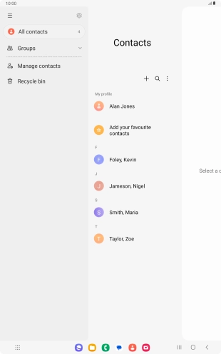 Press Manage contacts. Press Manage contacts.