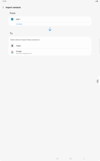 Press the required Google account. Press the required Google account.