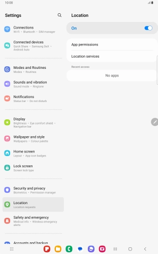 Press App permissions. Press App permissions.