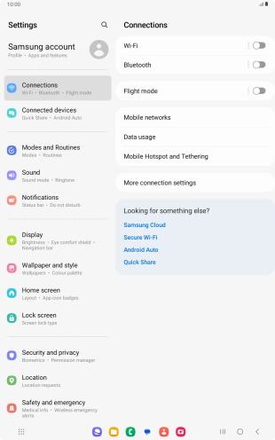 Press Mobile Hotspot and Tethering. Press Mobile Hotspot and Tethering.