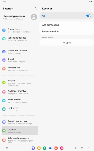 Press App permissions. Press App permissions.