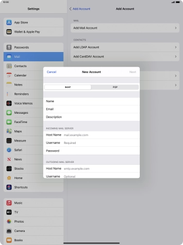 Press IMAP. Press IMAP.